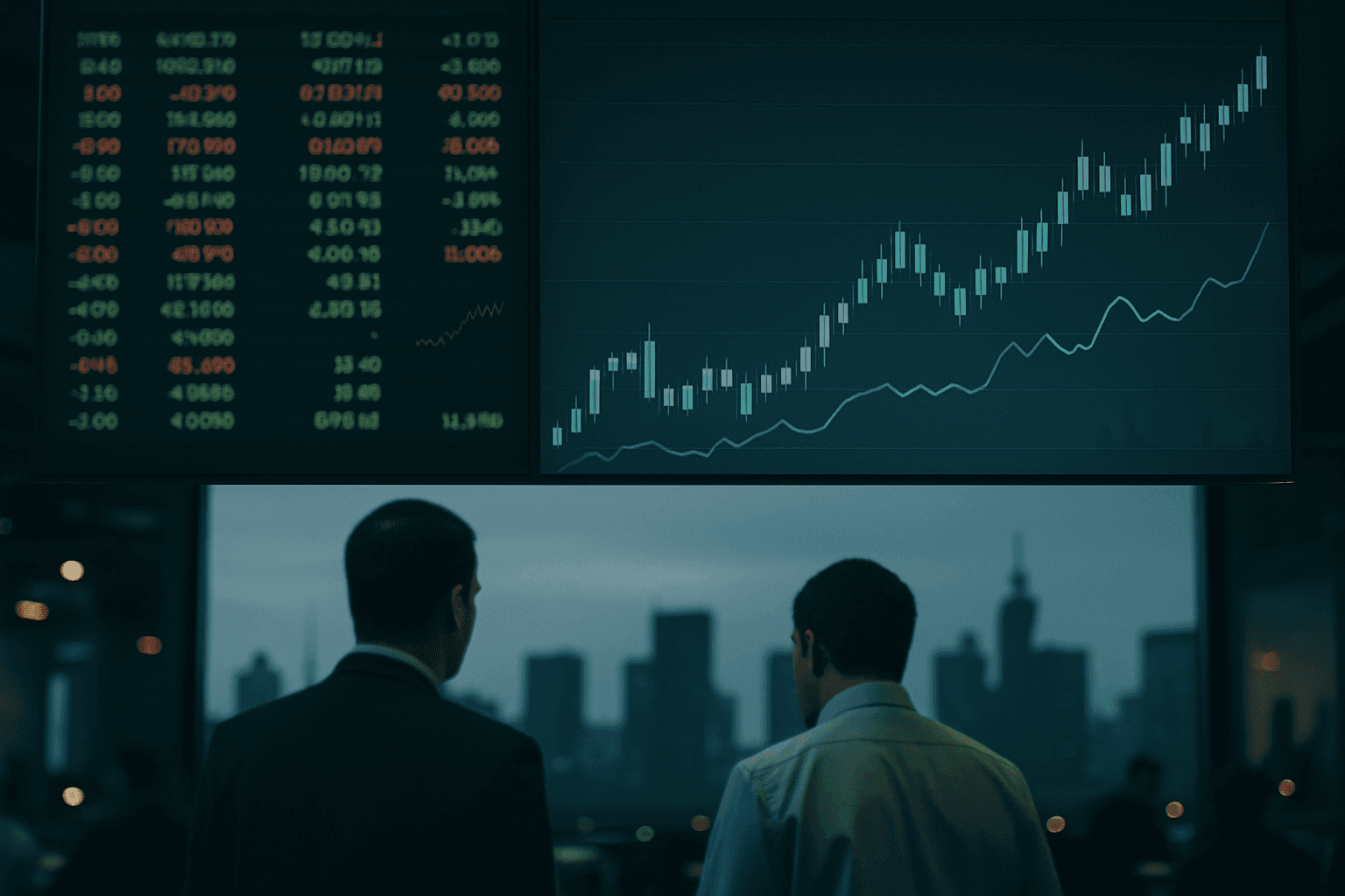 Traders working on the floor of the Brazilian stock exchange with banking stocks leading gains
